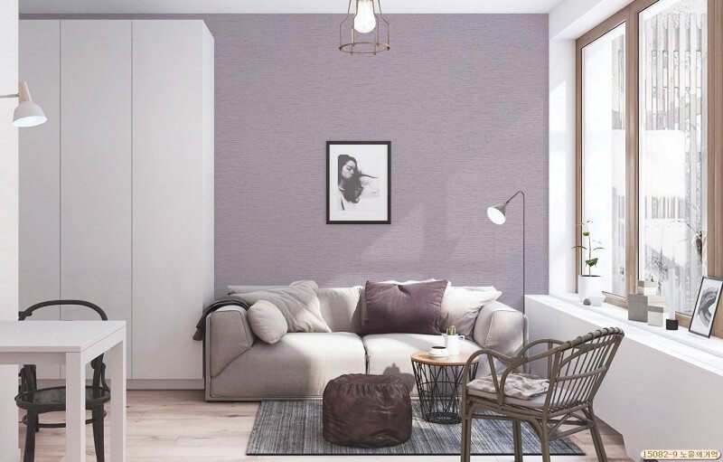 Giấy dán tường màu tím của Hàn Quốc đang trở thành một xu hướng để trang trí cho tất cả các không gian.